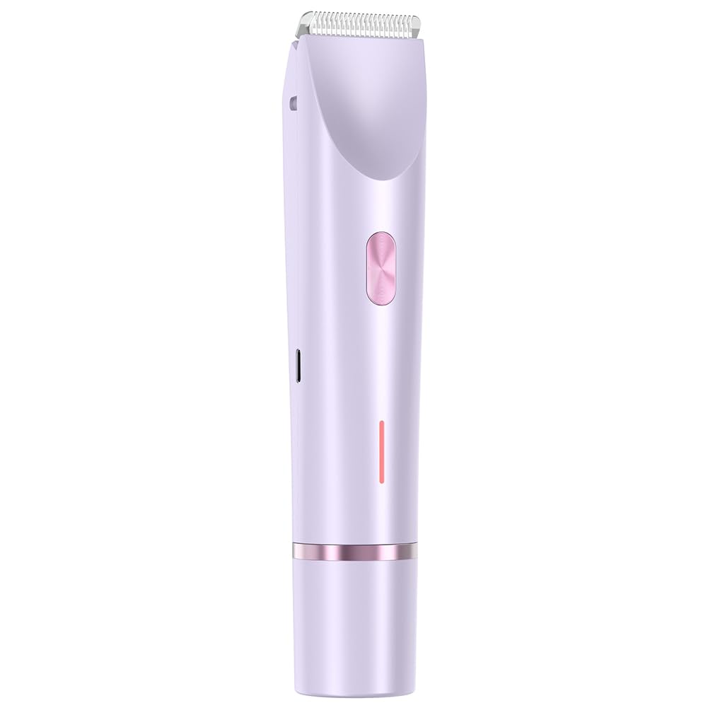 Kwooiuia Women's Dual-Head, Dual-Purpose Electric Shaver & Bikini Trimmer, IPX7 Waterproof for Dry & Wet Use, Underarm Special (Pink)