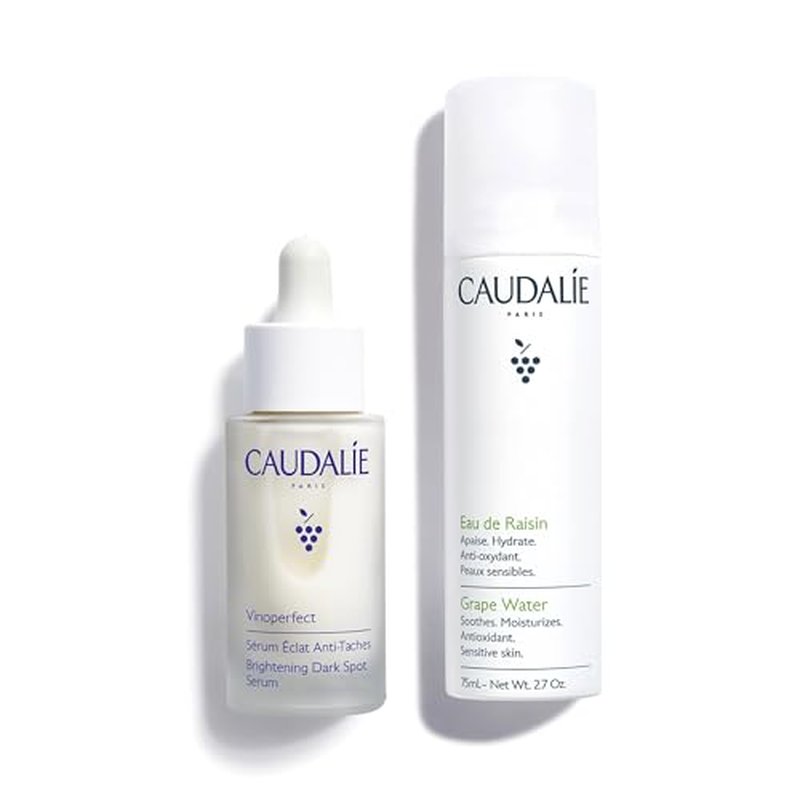Caudalie Vinoperfect Brightening Dark Spot Serum | Travel Size Grape Water Face Mist for Radiant Skin