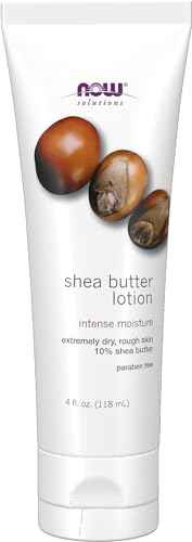 NOW Solutions, Shea Butter Lotion, Intense Moisture for Extremely Dry Rough Skin, 4-Ounce (Pack of 2)