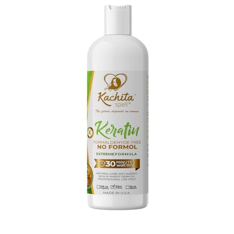 Brazilian Keratin Treatment Formaldehyde Free Kachita Spell Hair Straighteners No Formol Made in USA (32 floz)