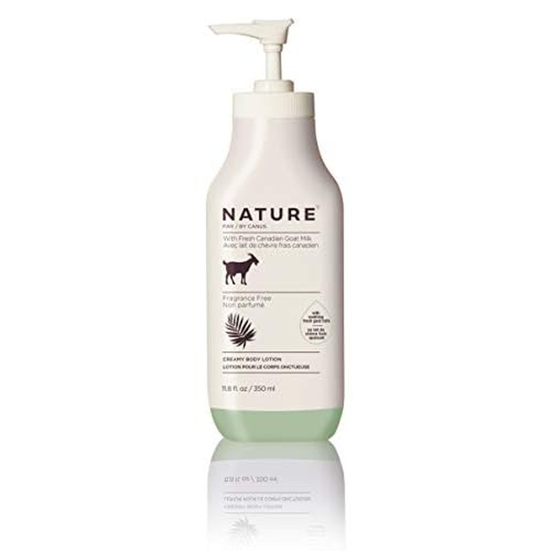 Nature by Canus Creamy Body Lotion, Fragrance Free, 11.8 Oz, With Smoothing Fresh Canadian Goat Milk, Vitamin A, B3, Potassium, Zinc, and Selenium