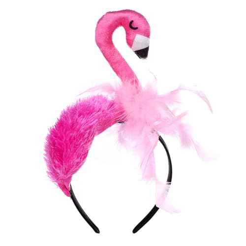 Flamingo Headbands for Women Valentines Party Dress Hair Accessories for Women and Girls Valentine Cosplay Up Props Dress Up Cute Hairband (Pink)