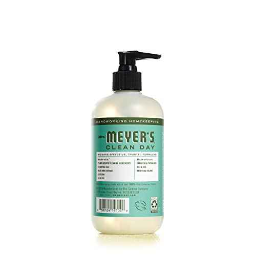 MRS. MEYER'S CLEAN DAY Hand Soap, Made with Essential Oils, Biodegradable Formula, Basil, 12.5 fl. oz (Pack of 4)