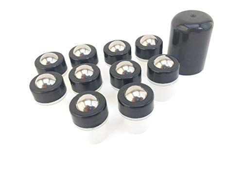 Stainless Steel Roller Tops - 8 Pack with Caps | Fits 11mm Neck Opening, Leak-Proof & Rust-Resistant for Essential Oil Bottles