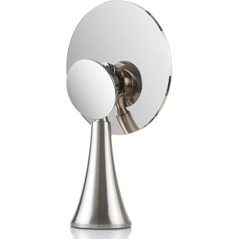 9inch Lighted Round Makeup Vanity Mirror, 5X/10X Dual Magnification with Ultra Bright LED Lights Beauty Mirror, Rechargeable, Cordless, Touch Control Adjustable Brightness, Brushed Stainless Steel