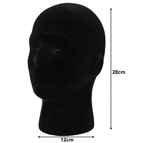 Male Wigs Display Mannequin Head Stand Model HTC Vive VR Headsets Mount Styrofoam Foam Black