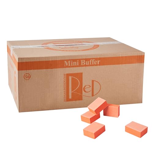 RED Nail Design Disposable Mini Nail Buffers - 1500 PCS, 80/100 Grit Single-Use Buffing Blocks for Natural & Acrylic Nails - Compact Nail Buffer Blocks for Manicure & Pedicure - for Home & Salon