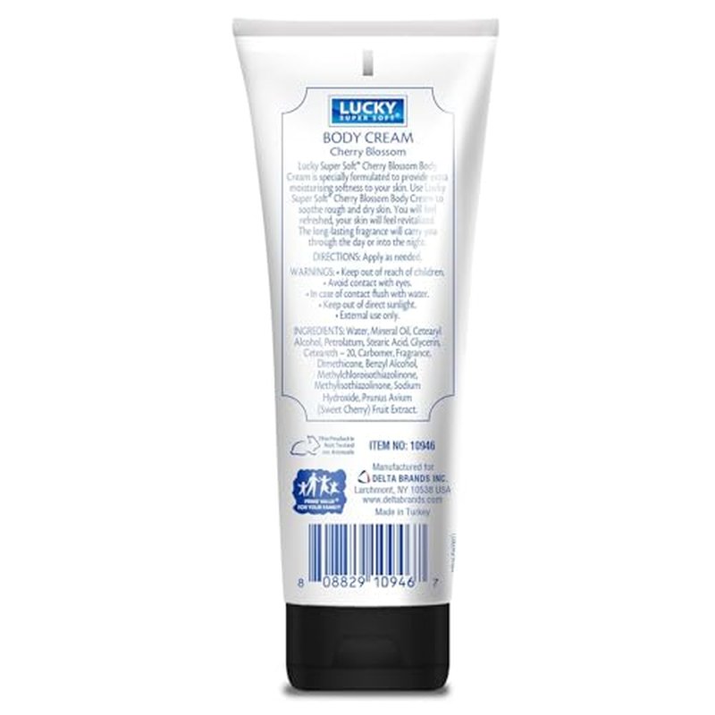 Lucky Super Soft Body Cream, Cherry Blossom, Deep Moisturizing to Soothe & Soften Skin, 6 oz, 3 Pack