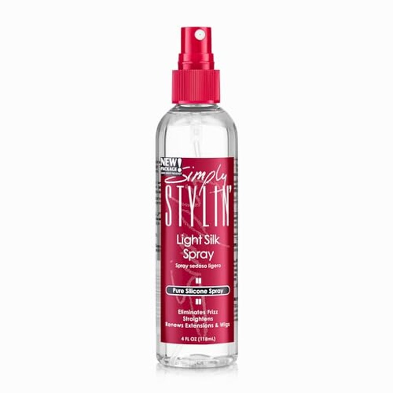 Simply Stylin' Light Silk Hair Spray - Anti-Frizz Silicone Heat Protectant - Hair Detangler for Women and Synthetic Wigs - 4 fl oz