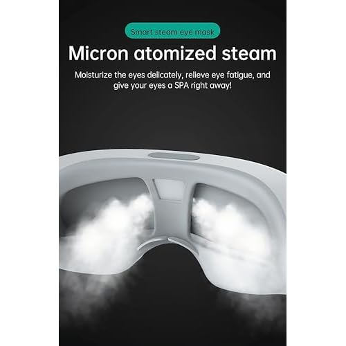 Eye Steamer for Dry Eye, Steam Therapy Mask 2 Levels, Adjustable Steam Eye Massager with Heat, Smart Hot & Cold Nano Mist Eye Moisturizing, Gifts for Women Men Mom Dad