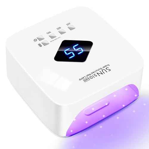 Cordless Rechargeable UV LED Nail Lamp,LKE 86W UV Light for Gel Nails UV Nail Light Nail Dryer with 3Timer Setting Display Auto Sensor Professional Quick Dry Gel Polish (S10)