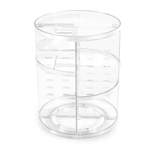 COYAHO 360 Rotating Makeup Organizer, Spinning Countertop, Cosmetic Holder Shelf, Make Up Organizers and Storage for Bedroom, Transparent