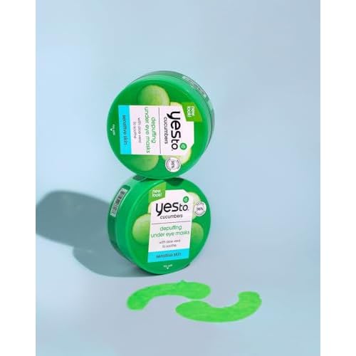 Yes To Cucumbers Sensitive Skin Set ? Cooling Jelly Mask, Depuffing Under Eye Masks, Two-Step Eye Kit,