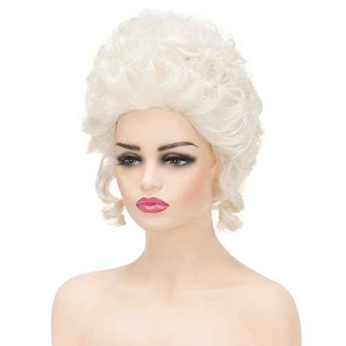 Victorian Wig for Women Curly Blonde Marie Antoinette Wigs,Vintage Beehive Wig18th Century Rococo Costume Cosplay Wigs Party Halloween