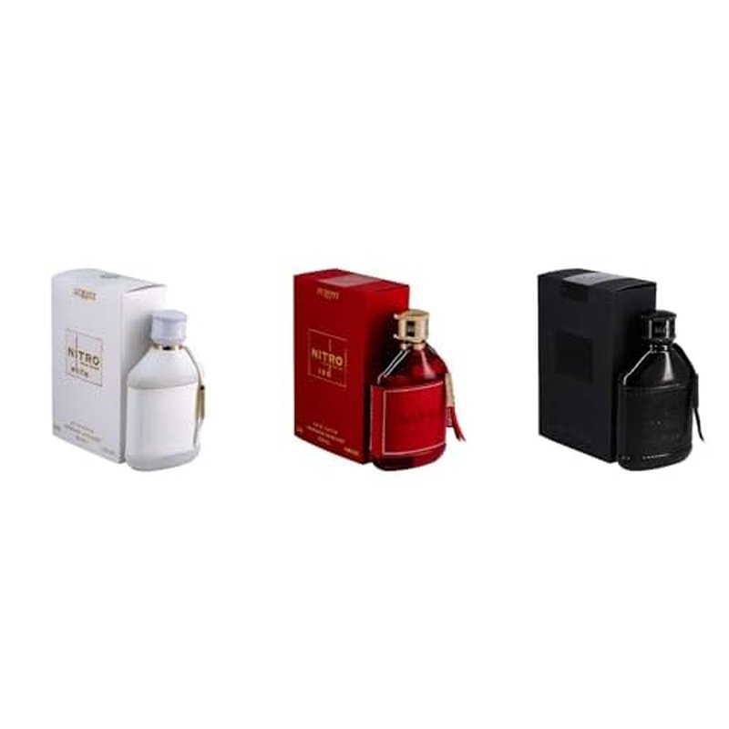Dumont Nitro Eau de Parfum Set, Intense, Red, White, 3.45 fl oz Each, 3-Piece