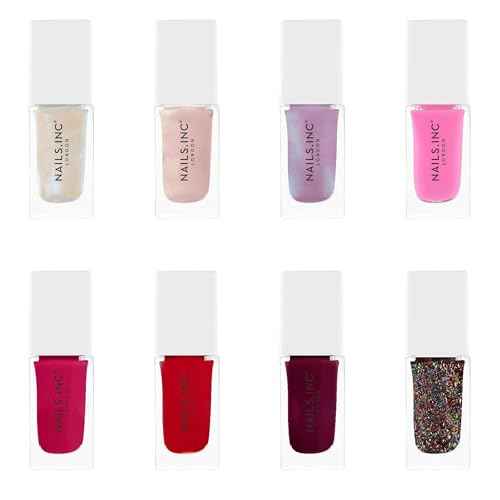 Nails Inc 8 Days Of Nails Nail Polish Set, Limited Edition, Holiday Stocking Stuffer, Women & Girls, Quick Dry, Air Dry, High Shine, Long Lasting, Ultra Glossy, Manicure, Trendy 8 Piece Gift Set