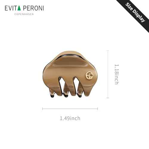 EVITA PERONI Small Hair Clips, Mini Hair Clip for Hair, Little Tiny Claw Clips for Women Girls, Caramel Brown