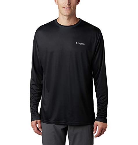 Columbia Men's Standard Terminal Tackle PFG Fish Flag LS, Black/Graphite, Small