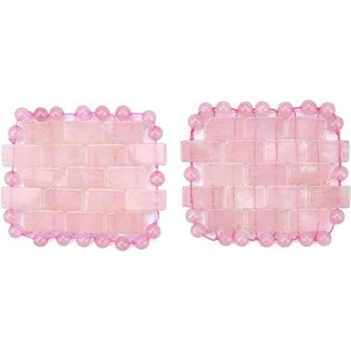 ideayard Rose Quartz Eye Mask, Mini Eye Mask Natural Quartz Mask for Eliminate Wrinkles Puffiness (Rose quartz-2)