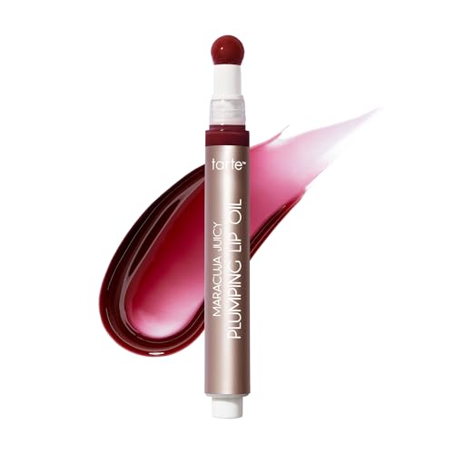 tarte maracuja juicy plumping lip oil - Hydrating & Volumizing Lip Plumper Gloss Balm with Nourishing Hyaluronic Acid & Vitamin E, Plumps & Moisturizes, Vegan & Cruelty Free