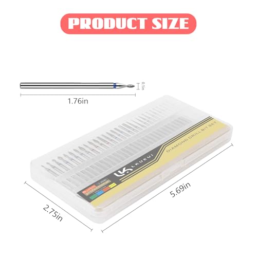 Nail Drill Bits, Diamond Cuticle Drill Bits for Electric Nail File, Cuticle Bits, Diamond Manicure Bits, Brocas para Drill Nails, 3/32 inch 30PCS Kit