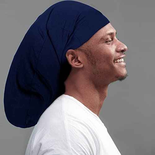 Tatuo 4 Pieces Unisex Jumbo Dreadlock Cap Long Dreads Hair Head Wrap Sleeping Cap Hair Accessories Sleep Bonnet for Men Women