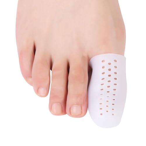 Extended Big Toe Cap for Men, 10 Pcs X-L Breathable Toe Protector Toes Cover Sleeves with Holes, Provides Relief from Missing or Ingrown Toenails, Corns, Blisters, Hammer Toes, Reduce Friction