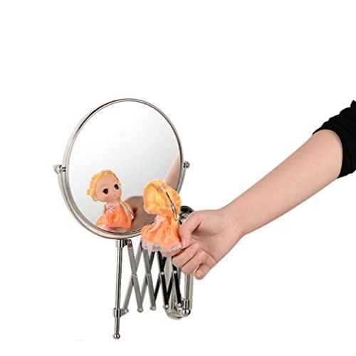 BESPORTBLE Wall Mount Makeup Mirror, 6-Inch Two-Sided Extension Mirror with 3X Magnification - Chrome Bathroom 360¡Æ Swivel