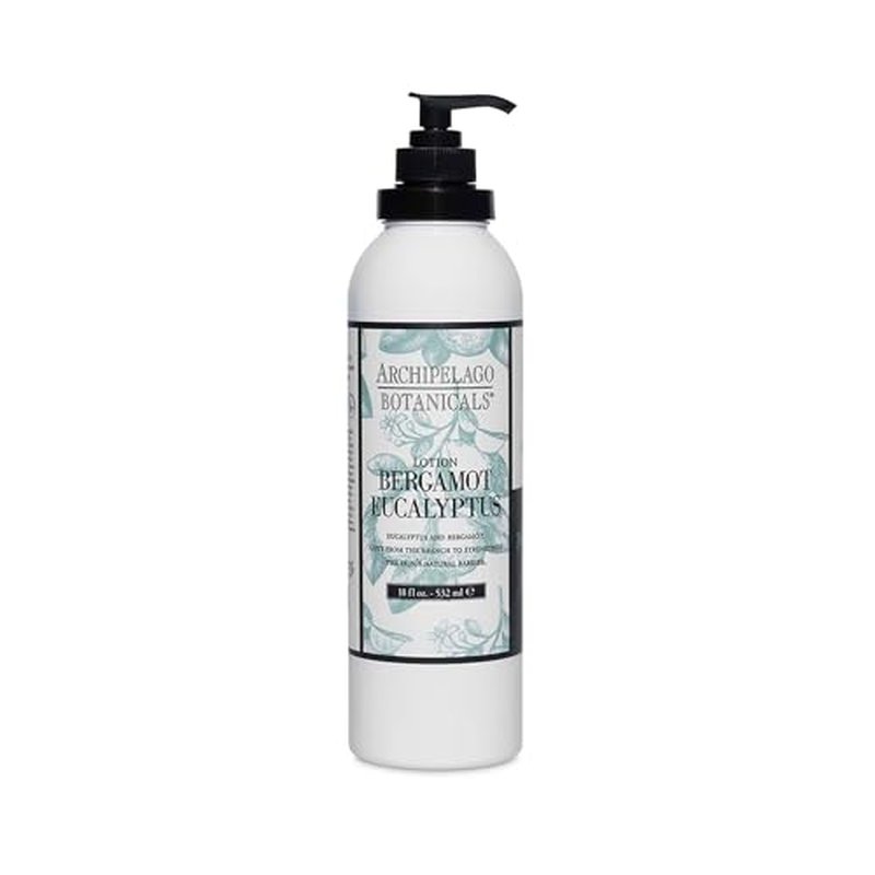 Archipelago Botanicals Bergamot Eucalyptus Lotion, Hydrating Lotion for Rejuvenated and Smooth Skin, Scented Body Lotion Made without Parabens, Phthalates and GMOs (18 oz)