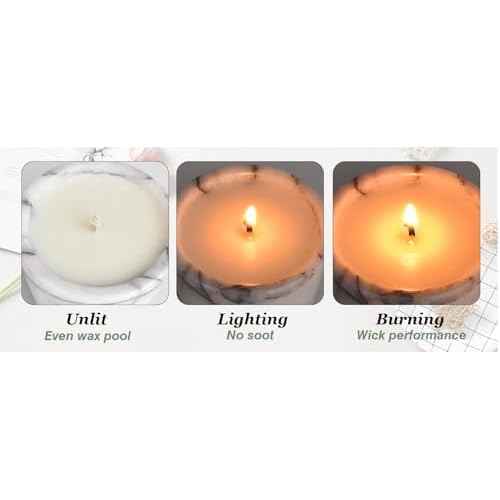 Scented Luxury Candle in Handmade Marble Container |1 Set | Soy Wax | Non-Toxic | Reusable Stone Jar | Story of Stone | Distinctive Gift. Natural Spring Aromatherapy for Women & Men