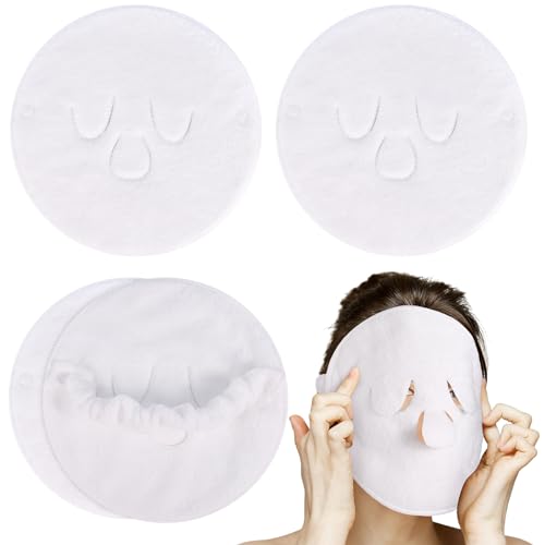 Face Steaming Towel, 4 Pack Reusable Face Towel Cold Hot Compress Facial Steamer Moisturizing Beauty Skin Care Spa Towels for Women Girls Skin Face Care Beauty Salons