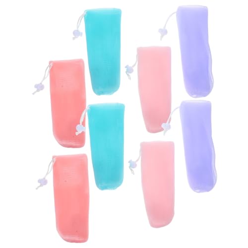 8pcs Soap Bar Bag Thickened Pe Net Pouch for Shampoo Bars Face Cleansers and Exfoliating Gentle Foaming and Quick Drying for Bath and Travel