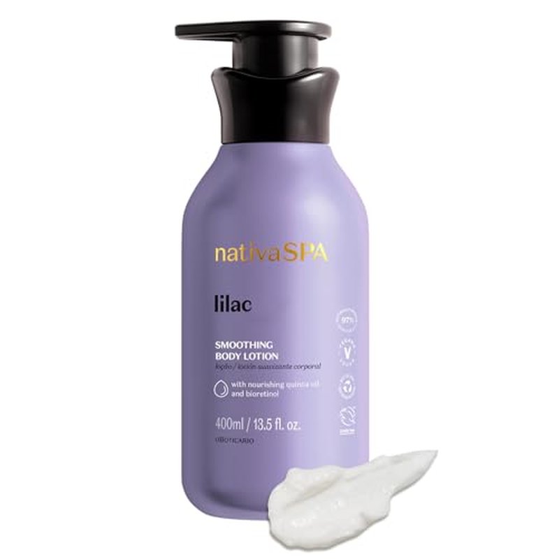 Nativa SPA by O Botic?rio, Lilac Smoothing Body Lotion with Nourishing Quinoa Oil + BioRetinol, Fragranced Skin Moisturizer, 13.5 Ounce