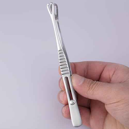 Triangle Opening Tweezer Piercing Clamps Ear Nose Septum Piercing Kit for All Piercing 361L Stainless Steel Slotted Locking Ear Lip Nose Belly Navel Tongue Body Piercing Kit