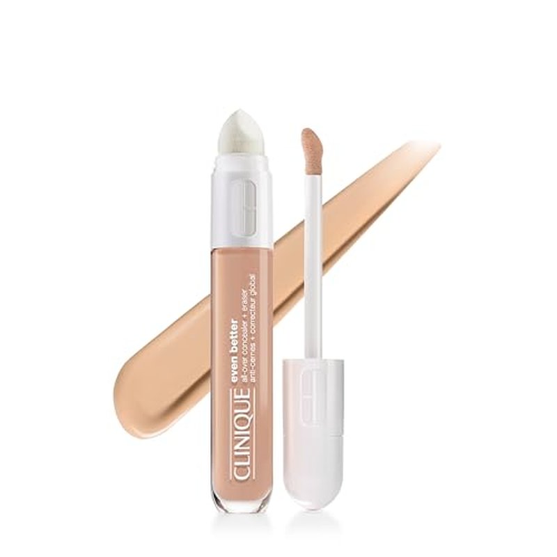 Clinique Even Better All-Over Full Coverage Concealer + Eraser Makeup For Dark Undereye Circles | With Hyaluronic Acid + Caffeine | Hydrating, Brightening + Depuffing
