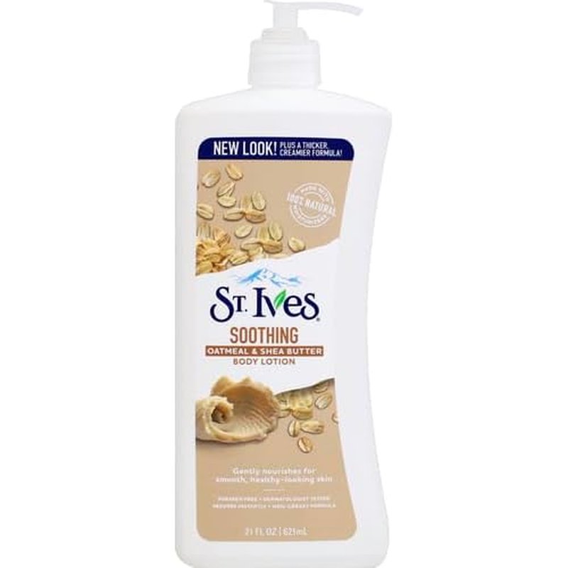 St. Ives Soothing Hand & Body Lotion Moisturizer for Dry Skin Oatmeal & Shea Butter Made with 100% Natural Moisturizers 21 oz