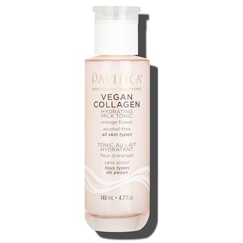 Pacifica Vegan Collagen Hydrating Milk Tonic – Alcohol-Free Milky Toner & Essence Moisturizing Vegan Collagen Face Tonic w/Hyaluronic Acid, Chamomile Jasmine All Skin Types Vegan Dermatologist Tested