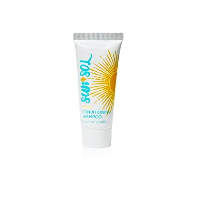 World Amenities - Sun + Sol Bulk Cleansing 2 in 1 Shampoo & Conditioner With Warm Coconut & Vanilla Fragrances, Travel Size Toiletries, Mini Hotel Amenities, 0.7 oz, 300 Count