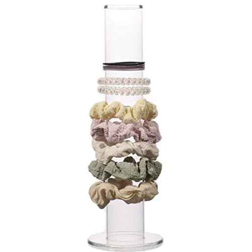 Cq acrylic Acrylic Ponytail and Scrunchie Holder Stand,Girls Bracelet Display Rack, Hair Scrunchy Holder, Vertical Bracelets and Scrunchies Holders,12 Inch High