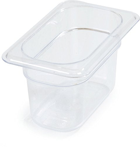 Carlisle FoodService Products Plastic Food Pan 1/9 Size 4 Inches Deep Clear