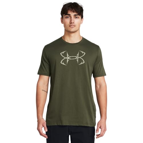 Under Armour Men's Fish Hook Logo Short-Sleeve T-Shirt, (391) Marine OD Green / / Grove Green, Small