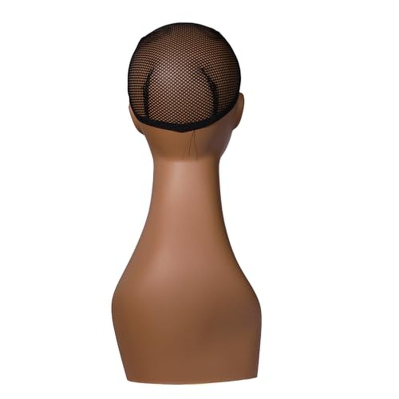 J&F CO. 4PCS Mannequin Heads for Wigs, 18" Lifelike Tan Plastic Manikin Display Heads for Sunglasses, Earrings, Jewelry Display, Beauty Accessories, PE-B