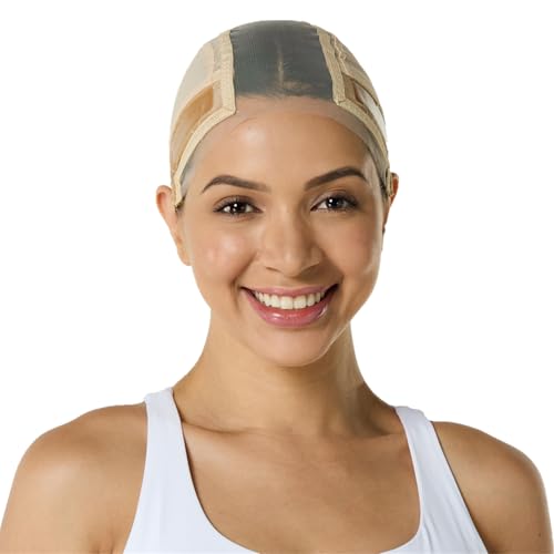 Lace Silicone Wig Grip Cap for Women,Wig Cap with Grip Band Adjustable,Used for Lace Wigs and Single Top Wigs-Lace Grip Cap Let Your Wig Be Glueless (Nude, M)