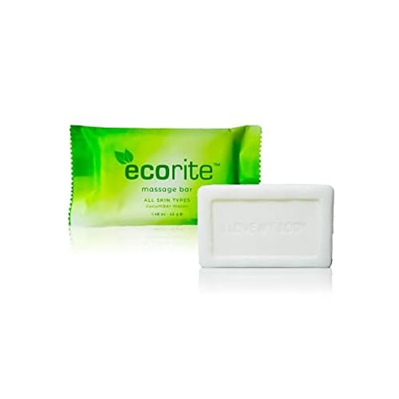 Ecorite Cucumber-Melon 1.5 oz Massage Bar (Pack of 288) - Travel Size Vacation Rental and Hotel Amenities