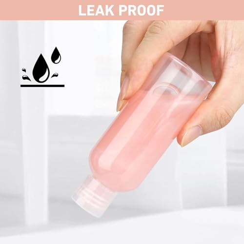 Travel Bottles for Toiletries 8 Pack 3.4oz 0.35oz TSA Approved Travel Size Containers Leak Proof Plastic Small Cream Jars Squeezable Empty Toiletry Bottles for Shampoo Conditioner(Clear)