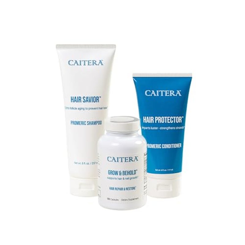 Caitera¢â Ultimate Healthy Hair Trio for Lustrous Fuller Hair | Features Saw Palmetto + Turmeric + Biotin + Zinc + Procapil¢ç to Help Improve Thinning Hair + Promote Growth | Women¡¯s and Men¡¯s Haircare