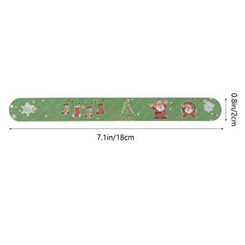 Beaupretty 24PCS Christmas Nail Files Christmas Emery Boards Xmas Tree Snowflake Santa Pattern Double Sided Nail Boards Nail Buffer for Natural Acrylic Nails
