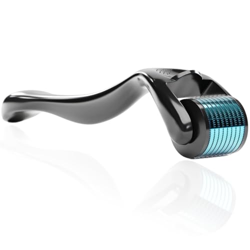 Derma Roller - The Original 540 Microneedles for HAIR, BEARD & SKIN | Microneedling Roller for Men and Women - for Face & Scalp Derma Stamp - FREE STORAGE CASE (Blue, 0.30mm)