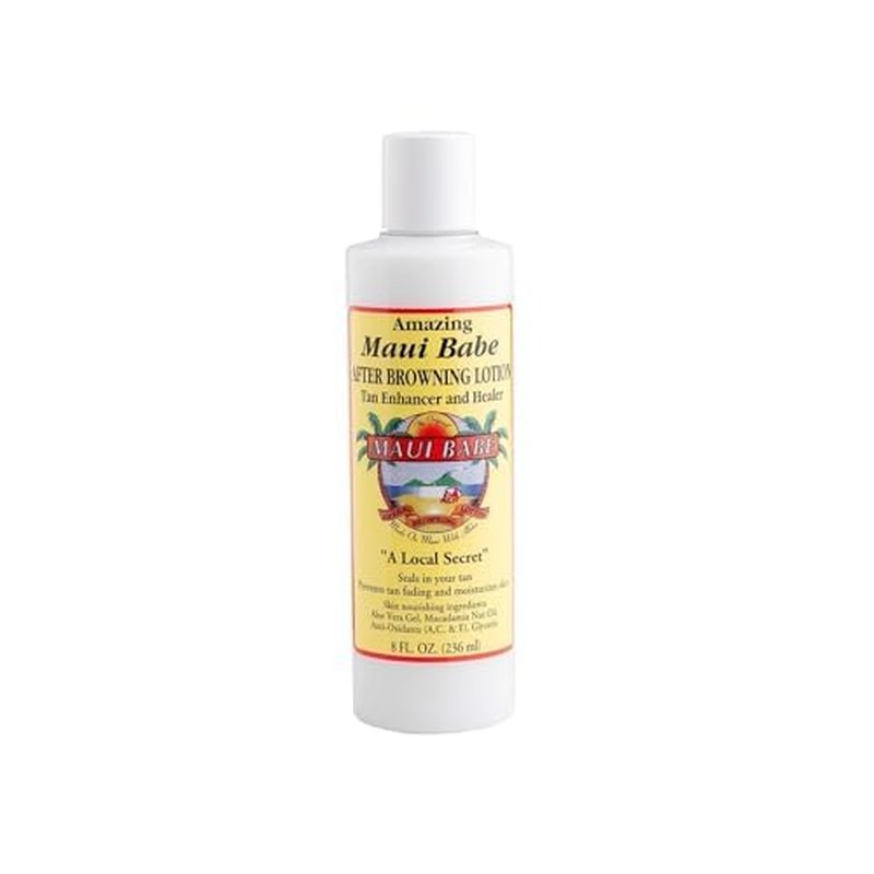 Maui Babe Tanning Lotion Set - 8oz Browning & After Sun Lotion with Makeup Bag | Outdoor Tan Enhancer & Moisturizer
