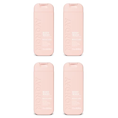 MONDAY Body Wash Moisture Travel Pack -90ML (4 Pack) - Nourishing Ingredients, Shea Butter, Coconut Oil and Grapefruit Extract, Hyrdrate and Replenish Skin